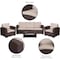 Flash Furniture 4 Piece Chocolate Brown Outdoor Faux Rattan Set DAD-SF-113R-CBN-GG - alternate 3